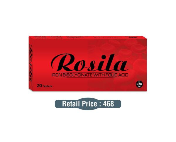 Rosila Tablets – Iron Bisglycinate with Folic Acid (20 Tablets)