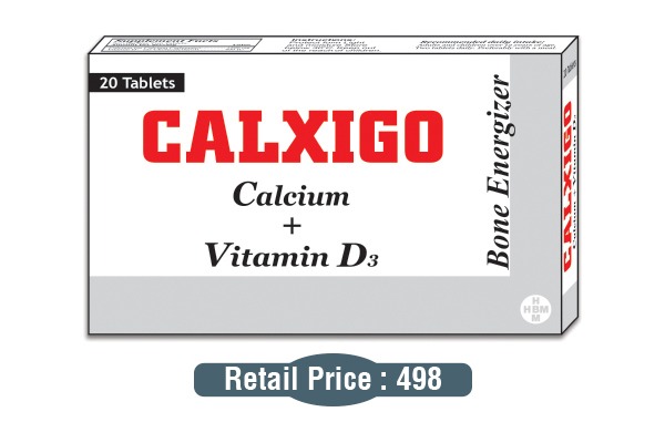 CALXIGO Calcium + Vitamin D₃ Tablets – 20 Count (Bone Energizer)